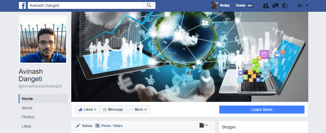 Avinash-Dangeti-Digital-Marketing-Facebook-Page-Update Page