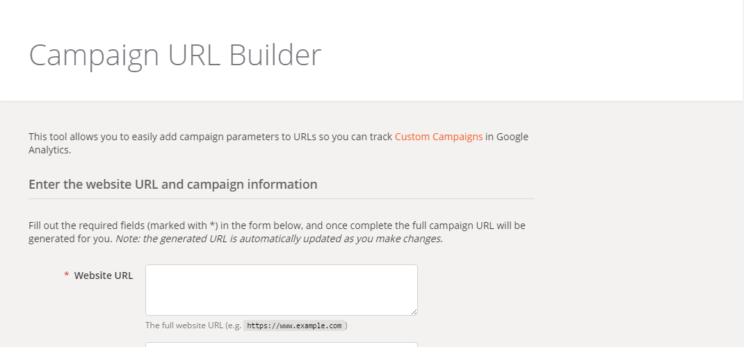 Digital Marketing Tool Google Analytics URL Builder